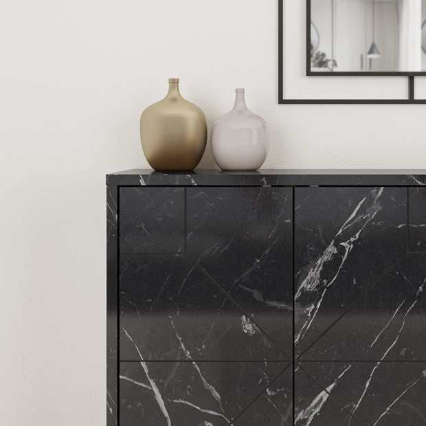 Asir Credenza con 4 ante Dune Nero