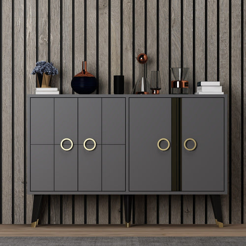Asir Credenza con 4 ante Eagle Antracite