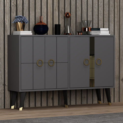 Asir Credenza con 4 ante Eagle Antracite