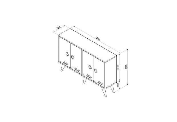 Asir Credenza con 4 ante Eagle Bianco