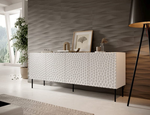 Halmar Credenza con 4 ante Hole Bianco
