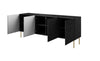Halmar Credenza con 4 ante Hole Nero