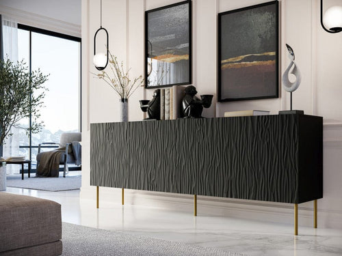 Halmar Credenza con 4 ante Jungle Nero