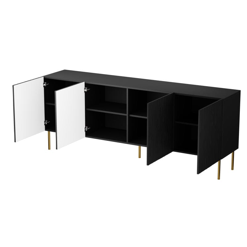 Halmar Credenza con 4 ante Jungle Nero