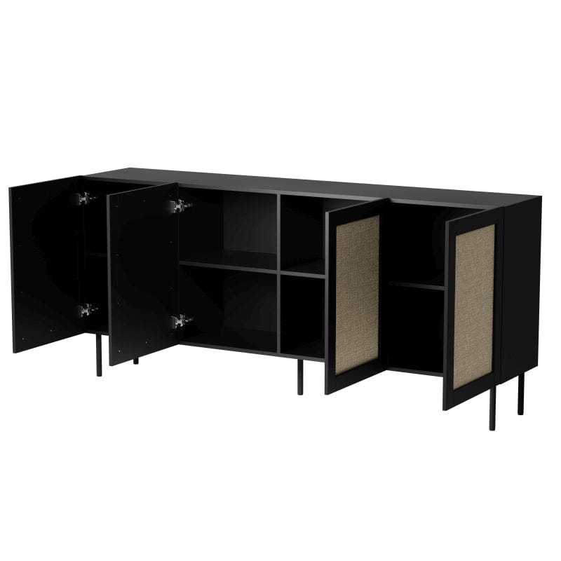 Halmar Credenza con 4 ante Juta Nero