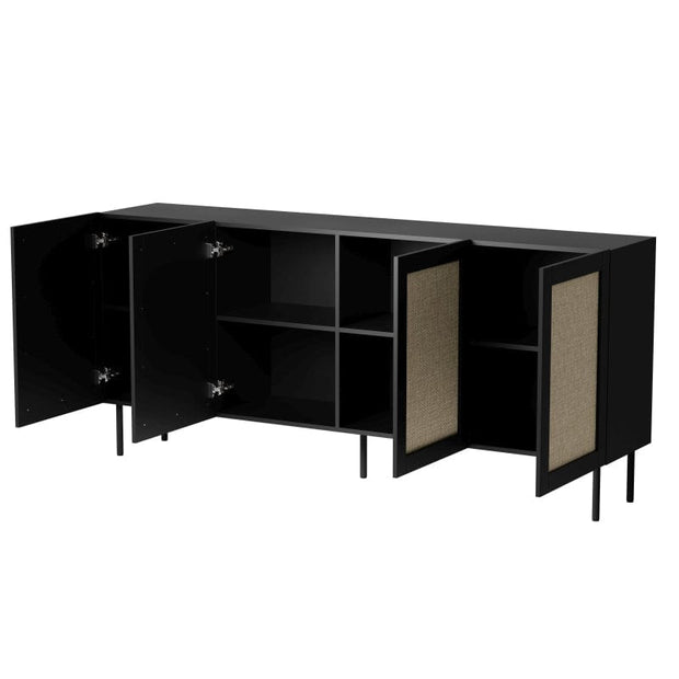Halmar Credenza con 4 ante Juta Nero