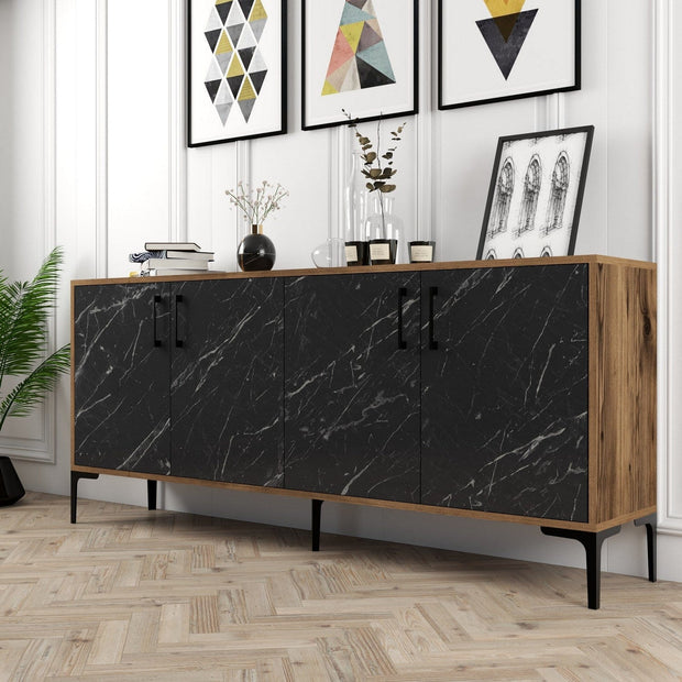Asir Credenza con 4 ante Kiev Noce