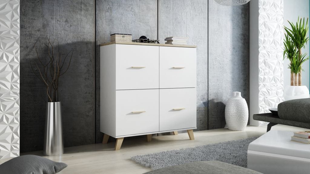 Halmar Credenza con 4 ante Lotta Bianco