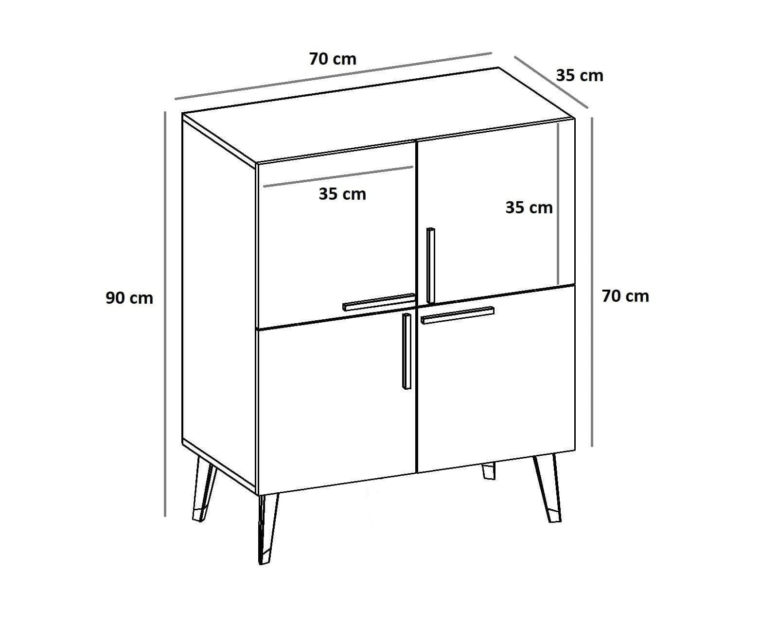 Asir Credenza con 4 ante Makro Noce