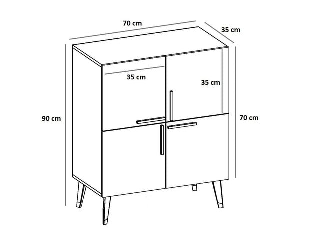 Asir Credenza con 4 ante Makro Noce