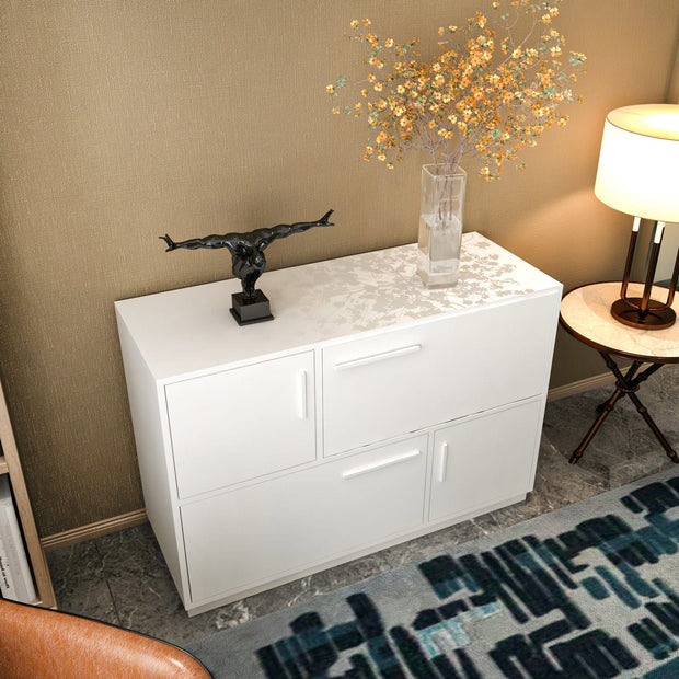 Asir Credenza con 4 ante Mares Bianco