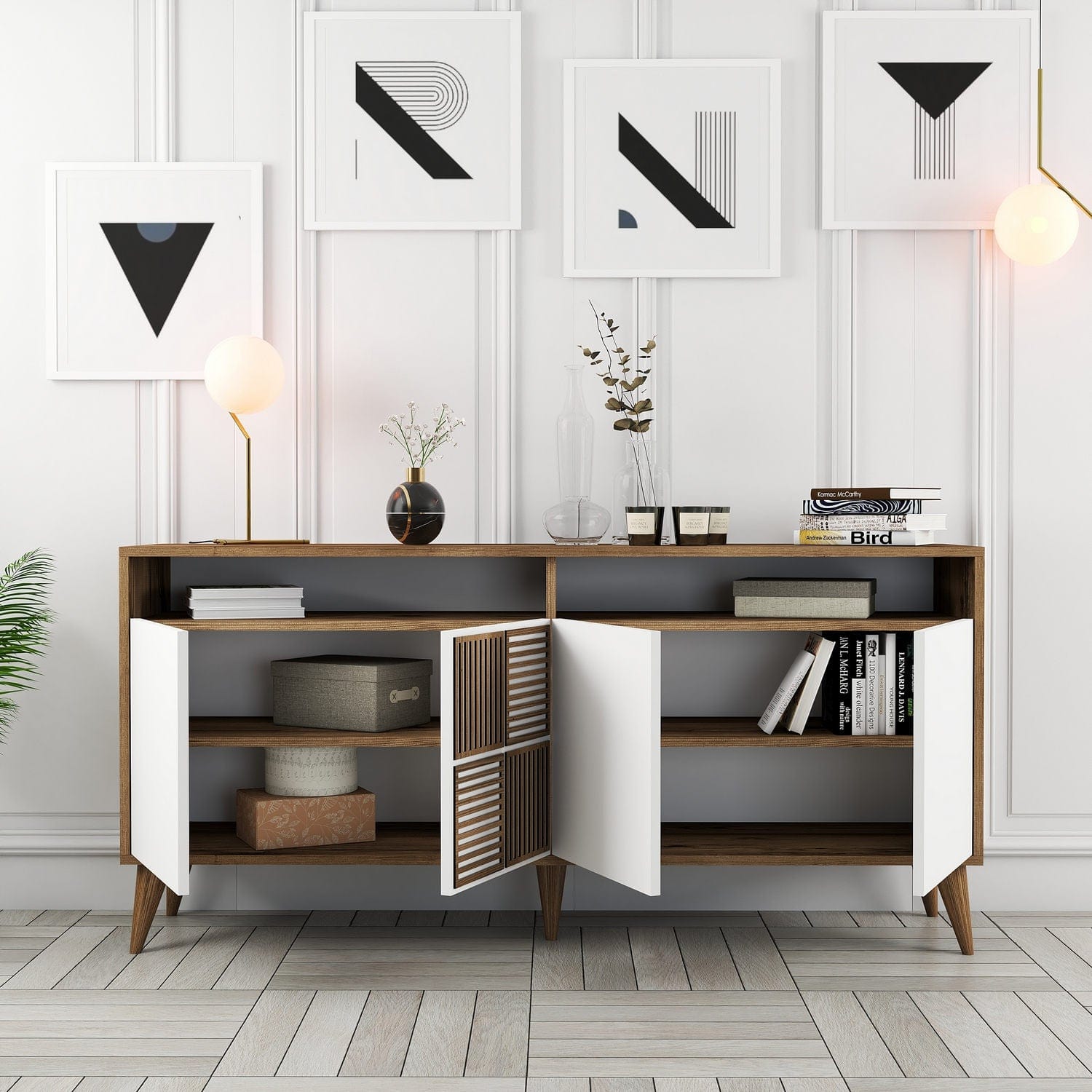 Asir Credenza con 4 ante Milan 160 Bianco