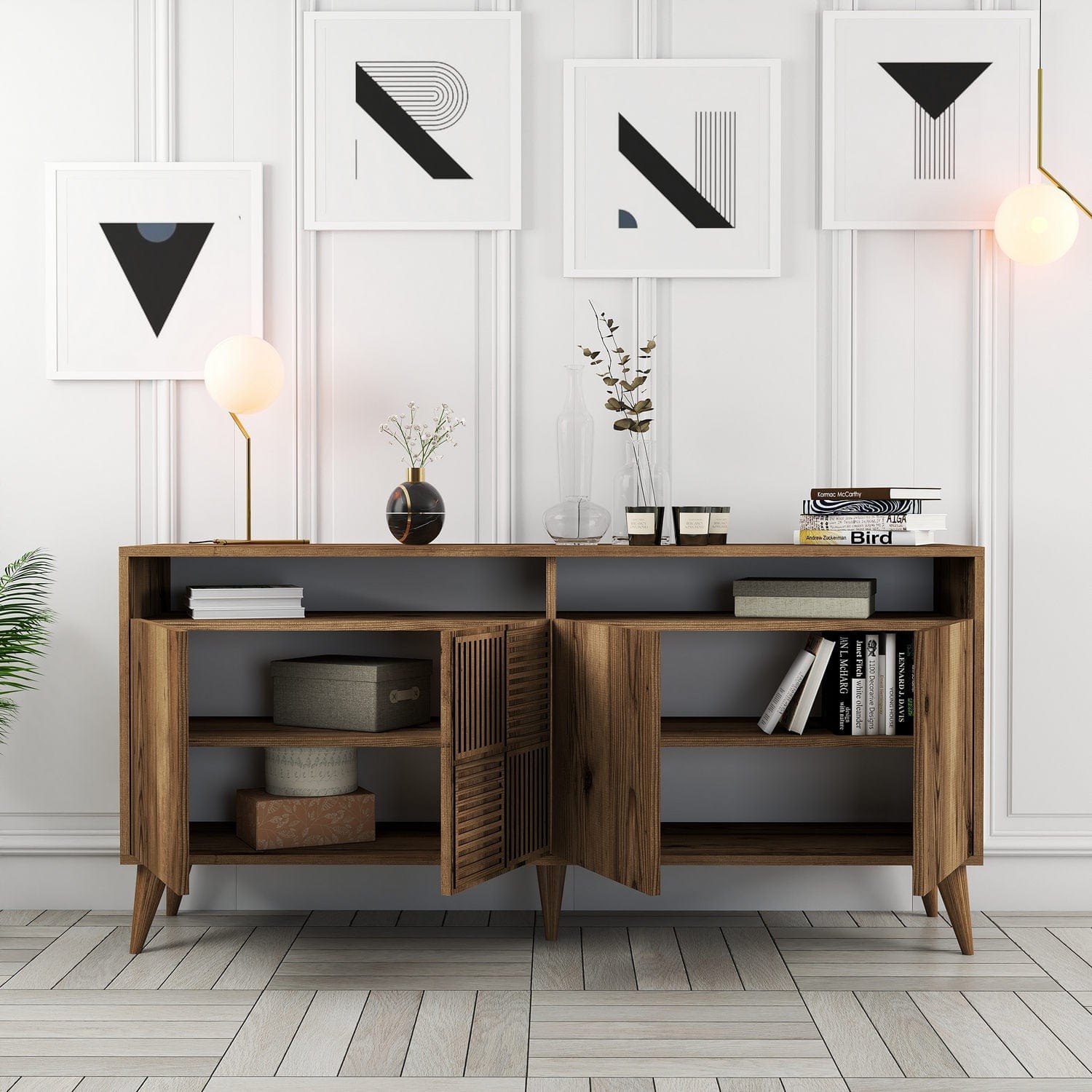 Asir Credenza con 4 ante Milan 160 Noce