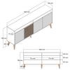 Asir Credenza con 4 ante Milan 160 Noce