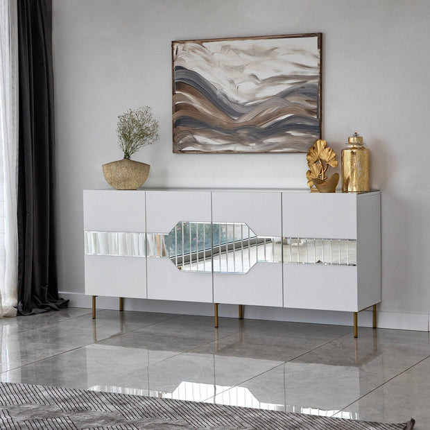 Asir Credenza con 4 ante Milan Bianco