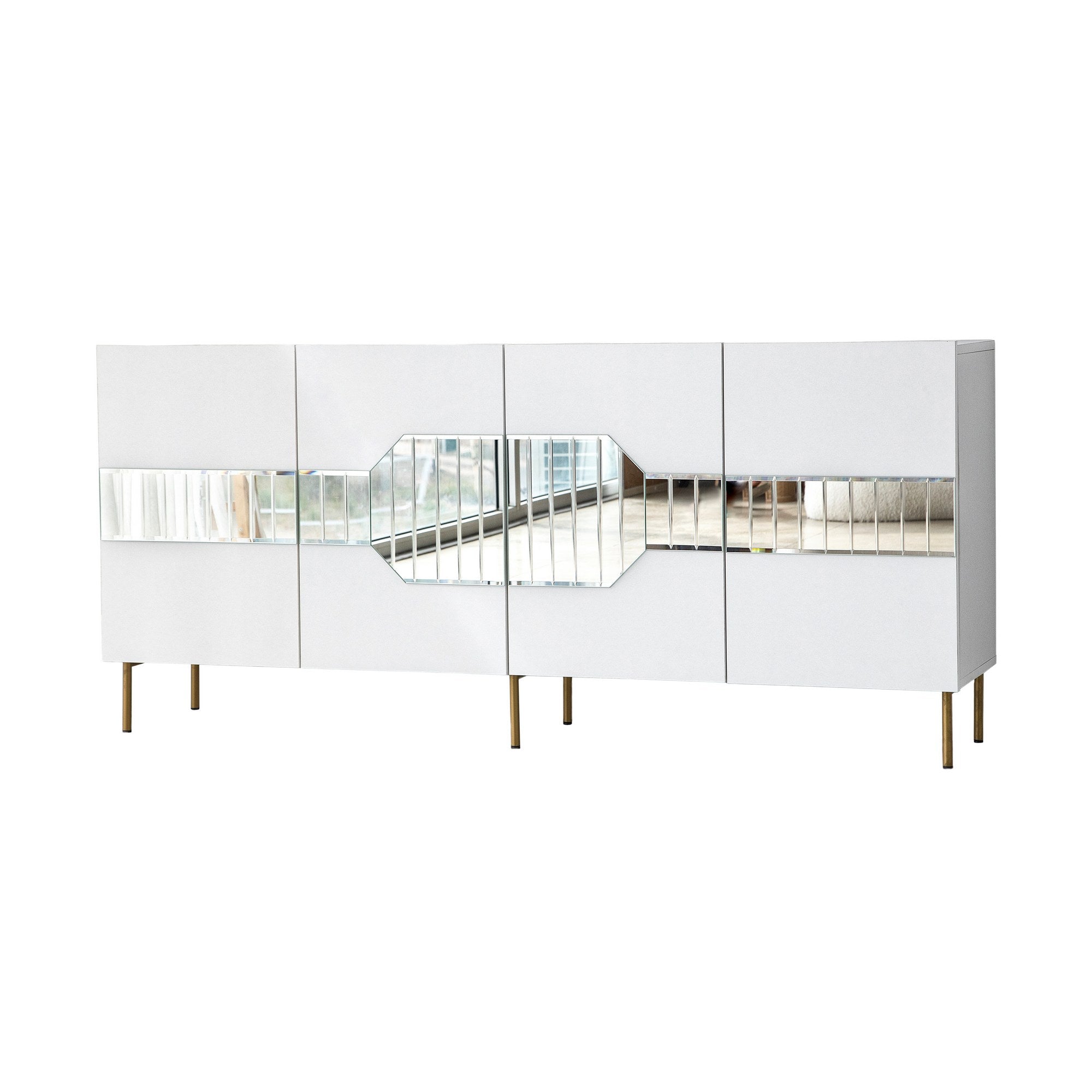 Asir Credenza con 4 ante Milan Bianco