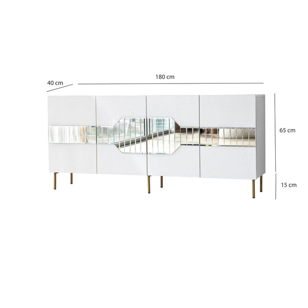 Asir Credenza con 4 ante Milan Bianco