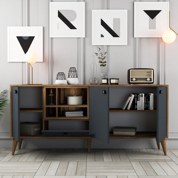 Asir Credenza con 4 ante Napoli Antracite
