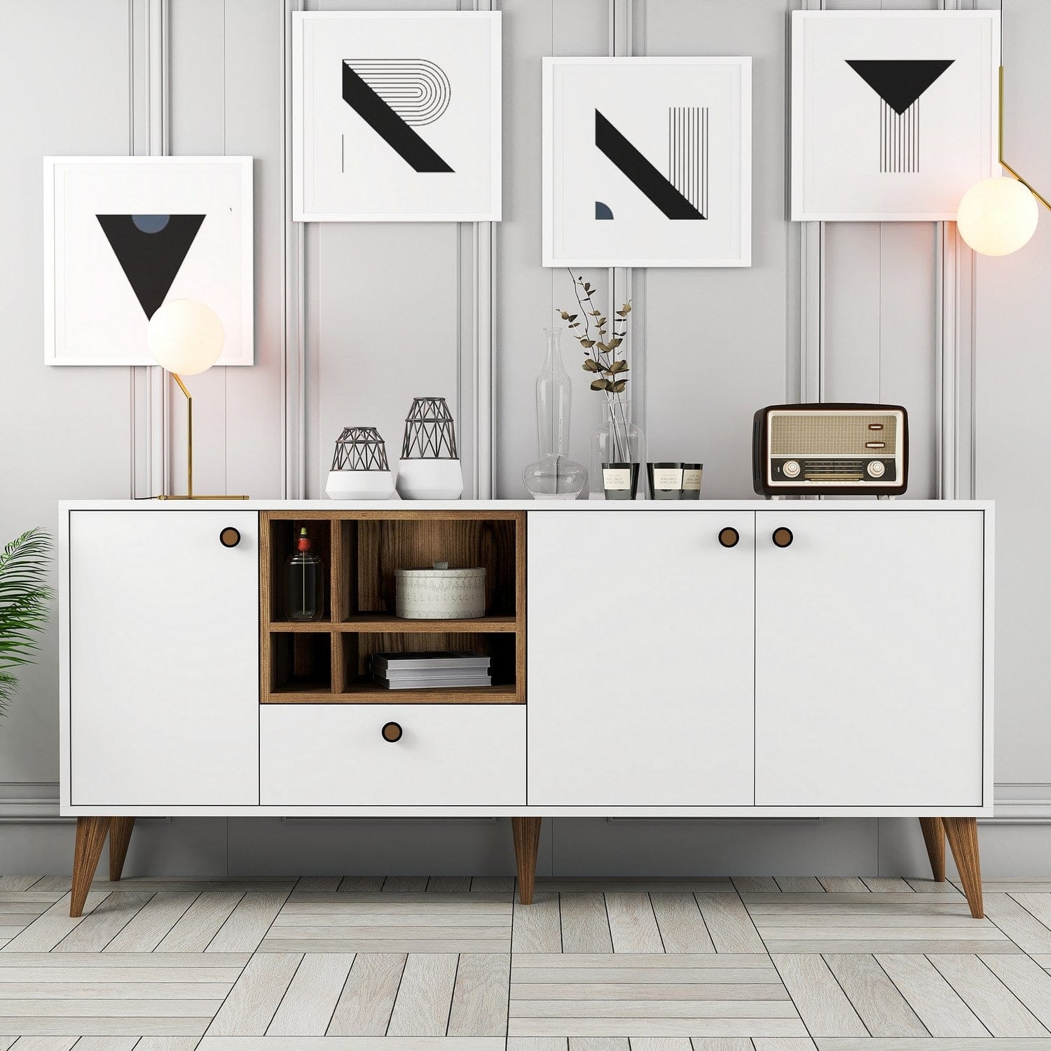 Asir Credenza con 4 ante Napoli Bianco
