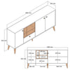 Asir Credenza con 4 ante Napoli Bianco