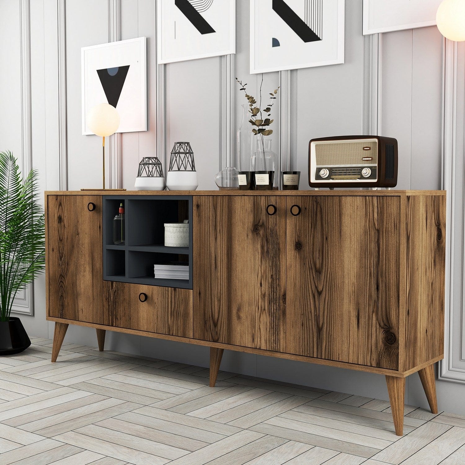 Credenza con 4 ante Napoli Noce (1)