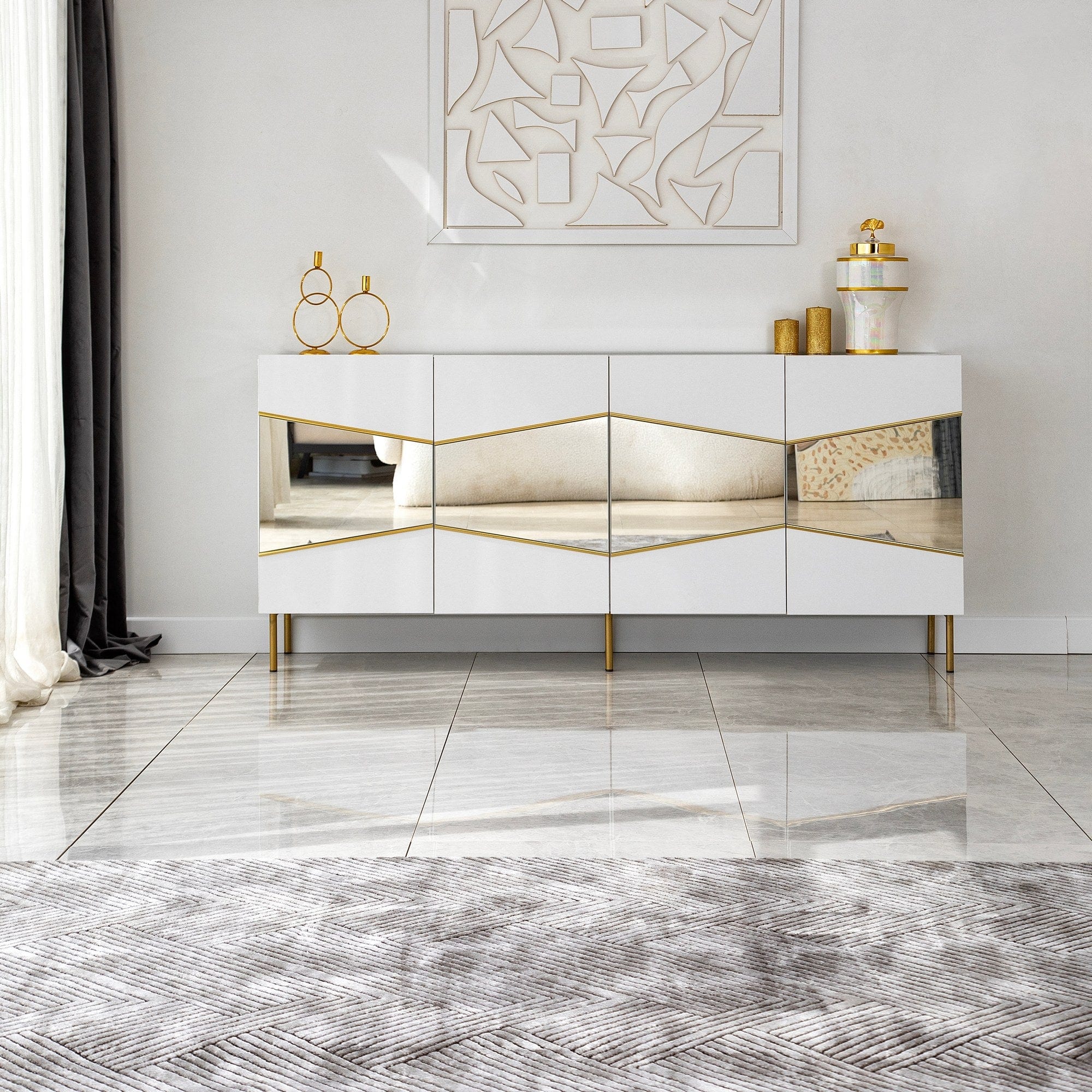 Asir Credenza con 4 ante Nice Bianco
