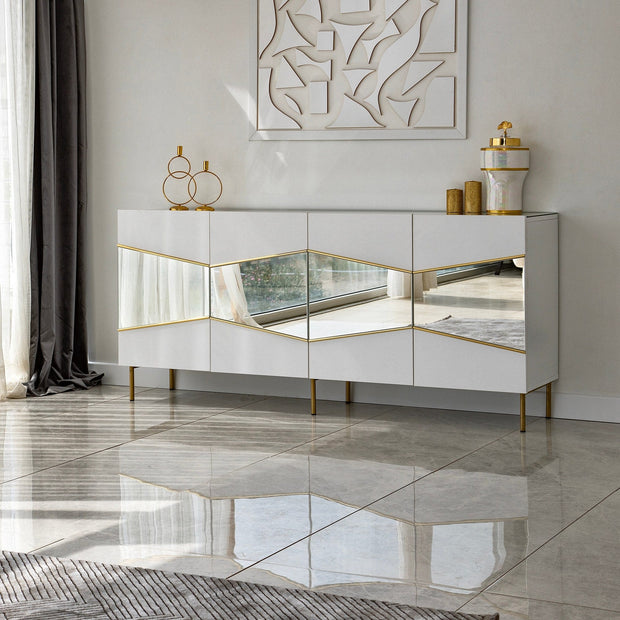 Asir Credenza con 4 ante Nice Bianco
