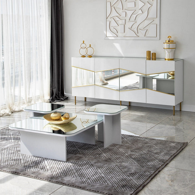 Asir Credenza con 4 ante Nice Bianco