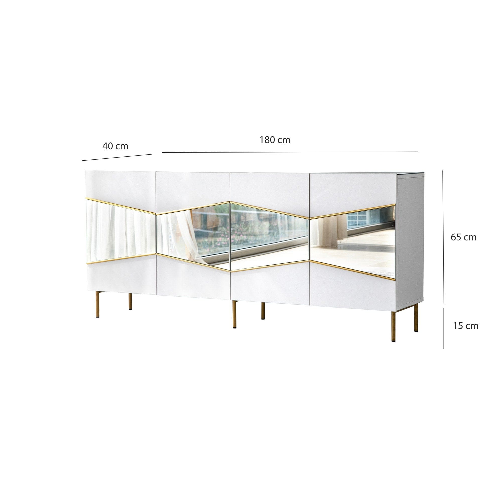 Asir Credenza con 4 ante Nice Bianco