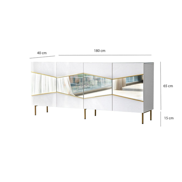 Asir Credenza con 4 ante Nice Bianco