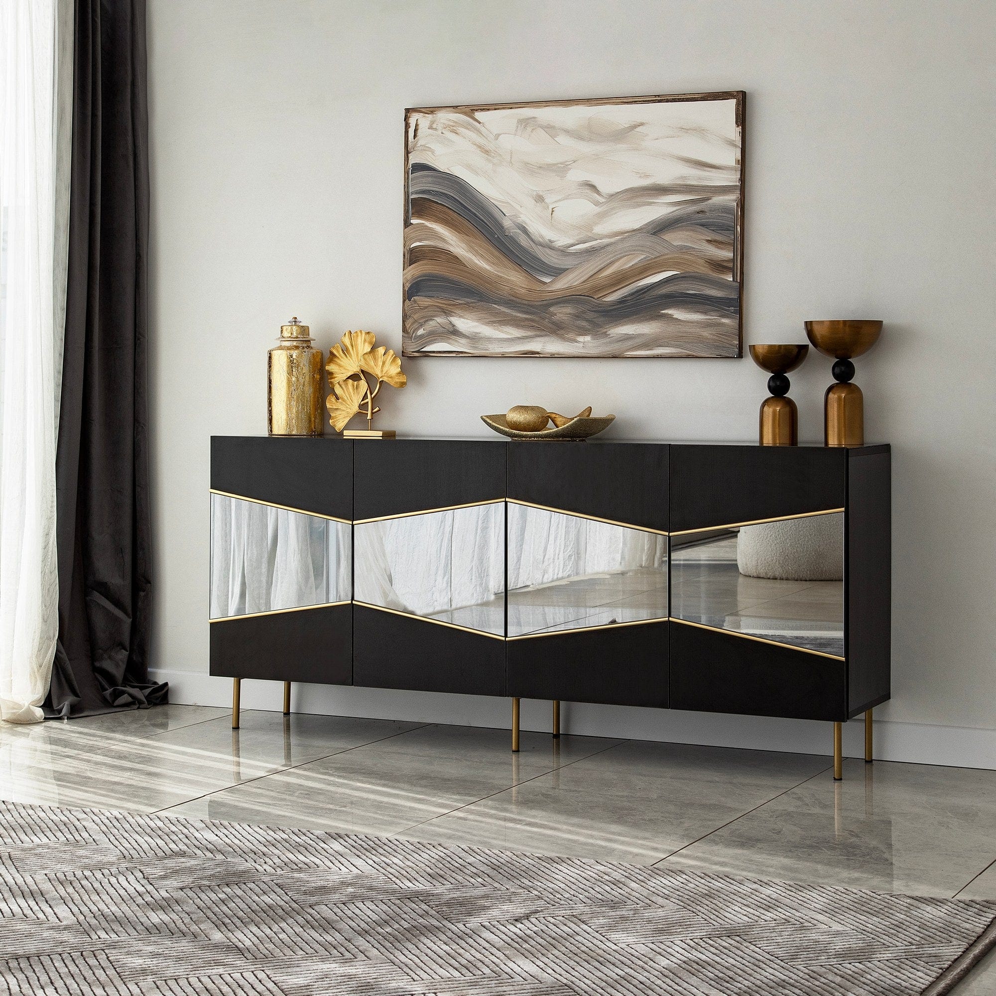 Asir Credenza con 4 ante Nice Grigio