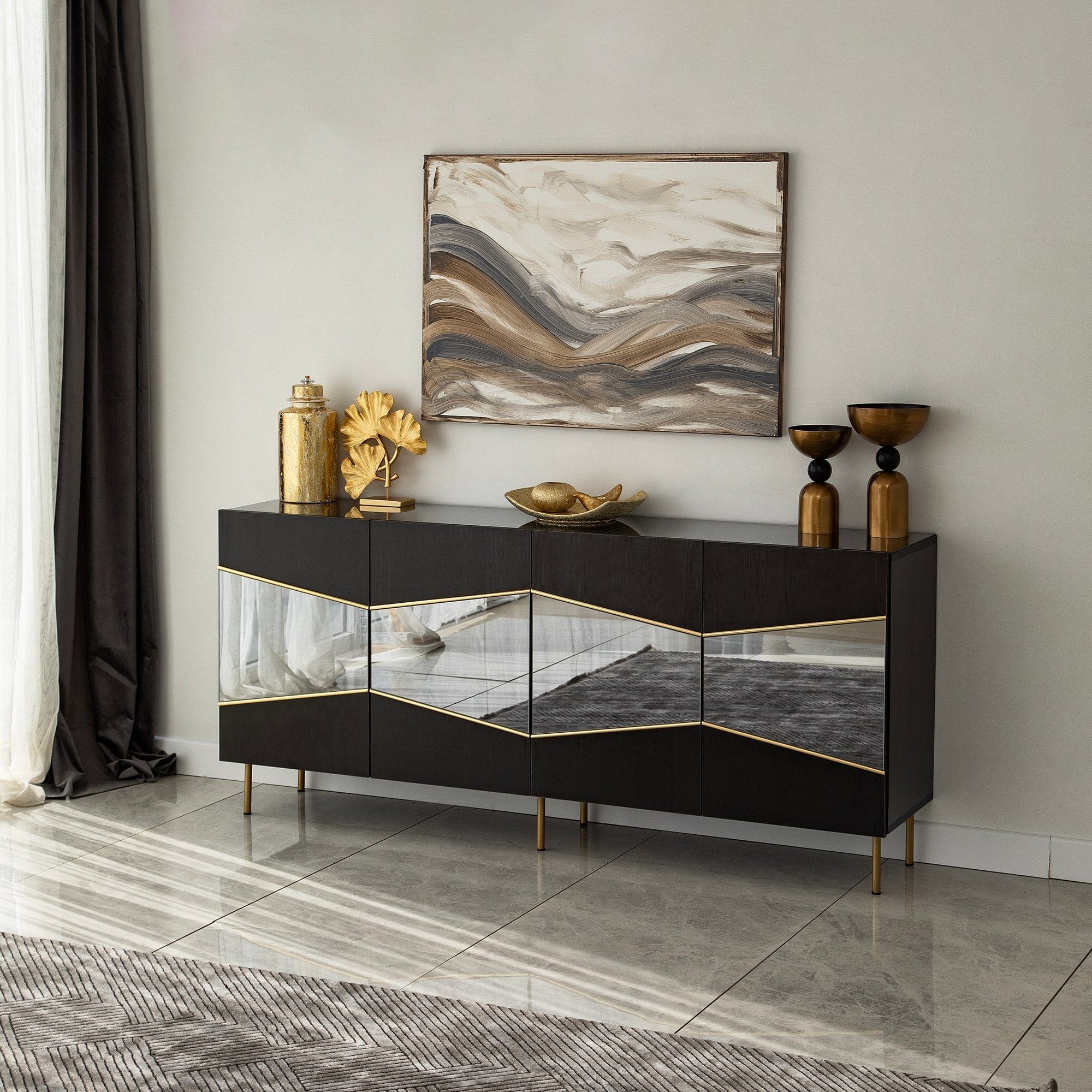 Asir Credenza con 4 ante Nice Grigio
