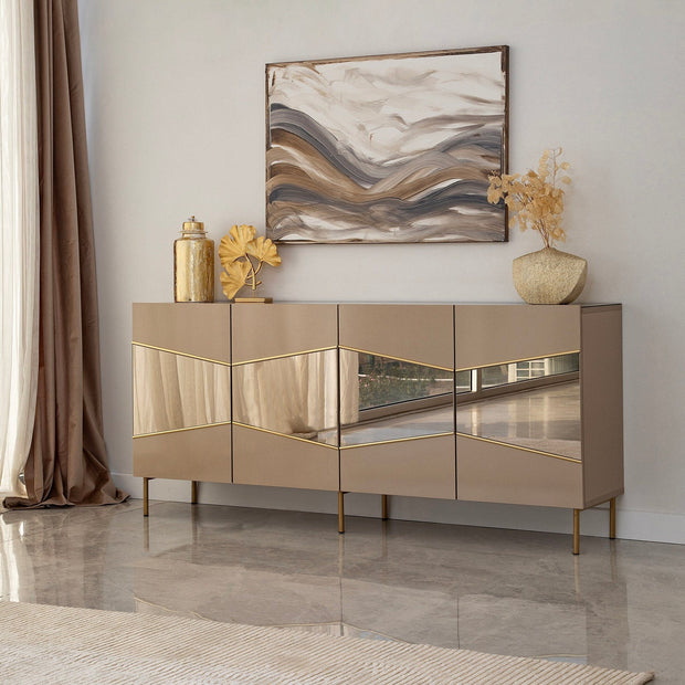 Asir Credenza con 4 ante Nice Ottone
