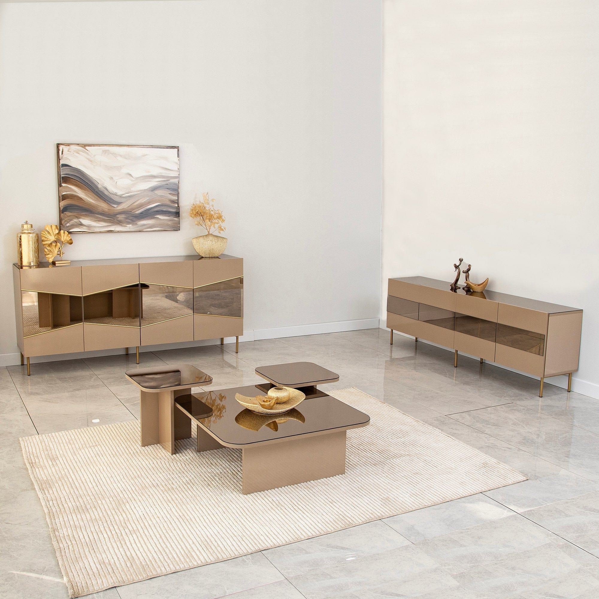 Asir Credenza con 4 ante Nice Ottone