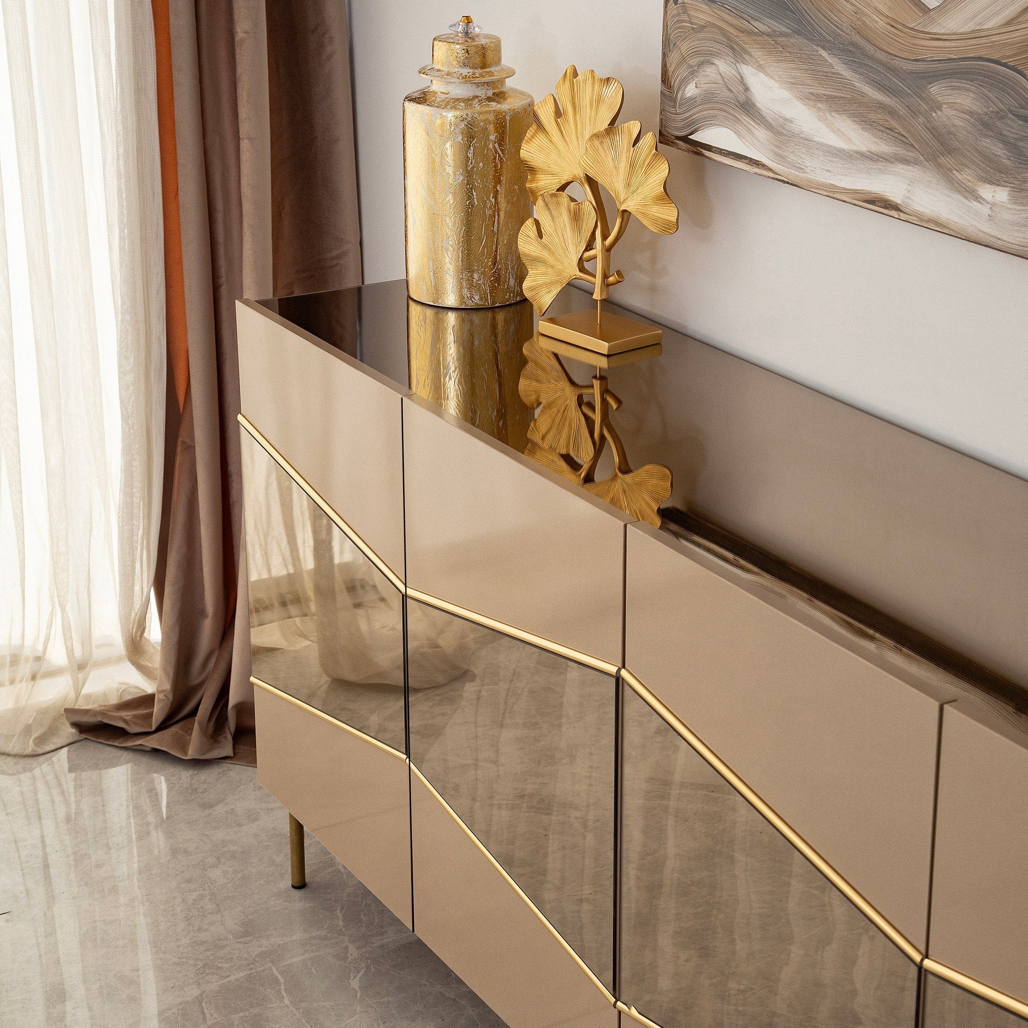 Asir Credenza con 4 ante Nice Ottone