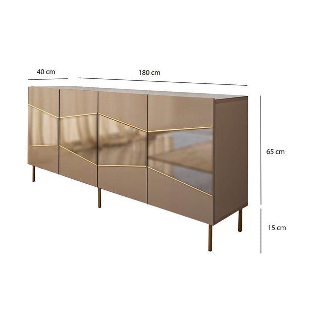Asir Credenza con 4 ante Nice Ottone