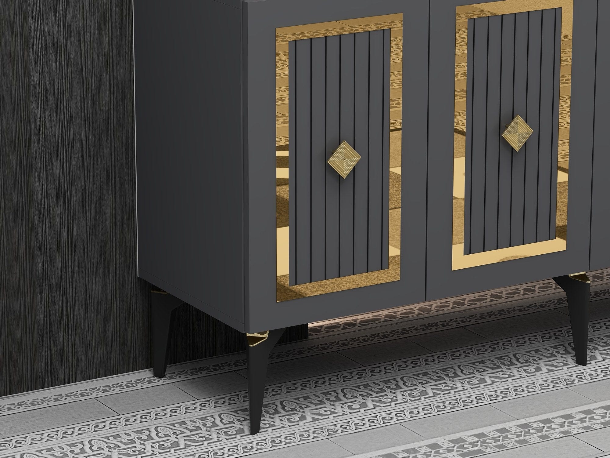 Asir Credenza con 4 ante Nora Antracite