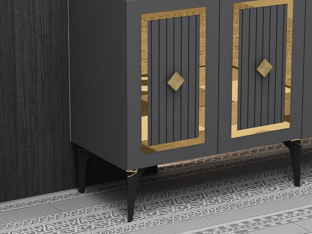 Asir Credenza con 4 ante Nora Antracite