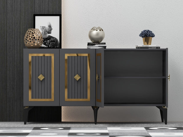 Asir Credenza con 4 ante Nora Antracite