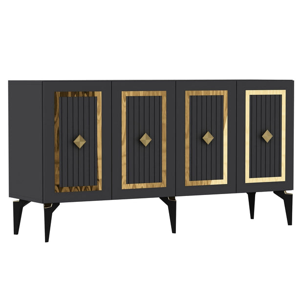 Asir Credenza con 4 ante Nora Antracite