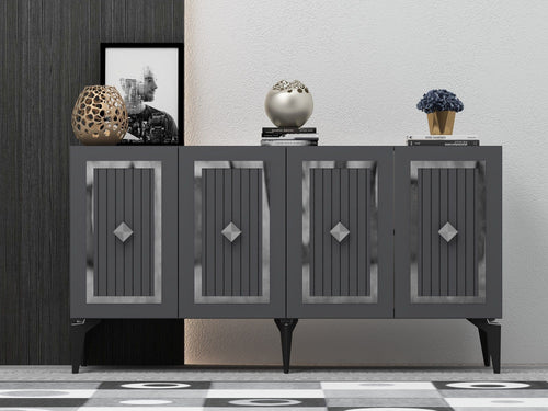 Asir Credenza con 4 ante Nora Antracite