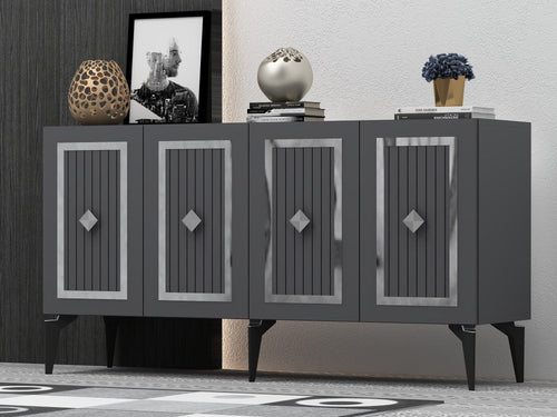 Asir Credenza con 4 ante Nora Antracite