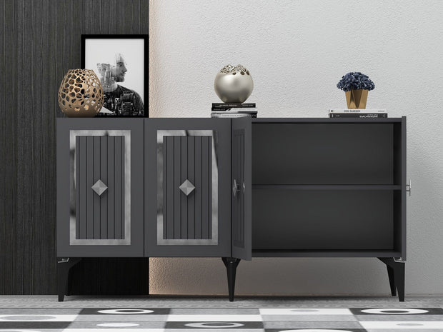 Asir Credenza con 4 ante Nora Antracite