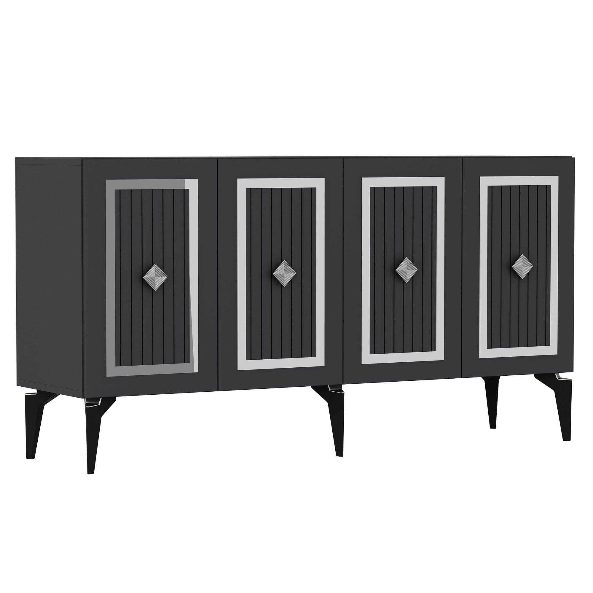 Asir Credenza con 4 ante Nora Antracite