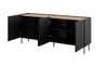 Halmar Credenza con 4 ante Onda Nero