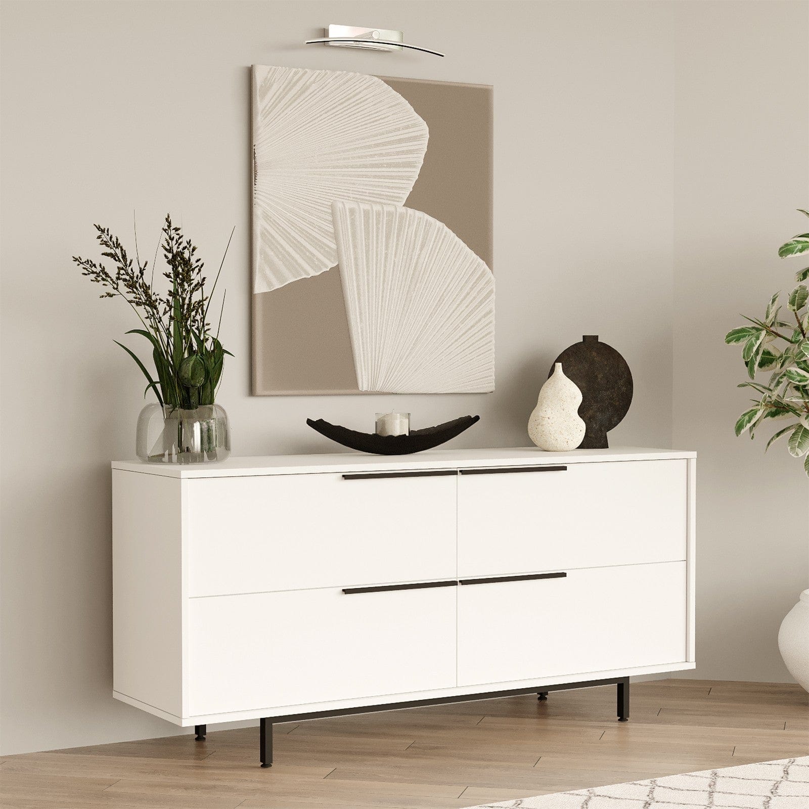 Asir Credenza con 4 ante Oris 3-W Bianco