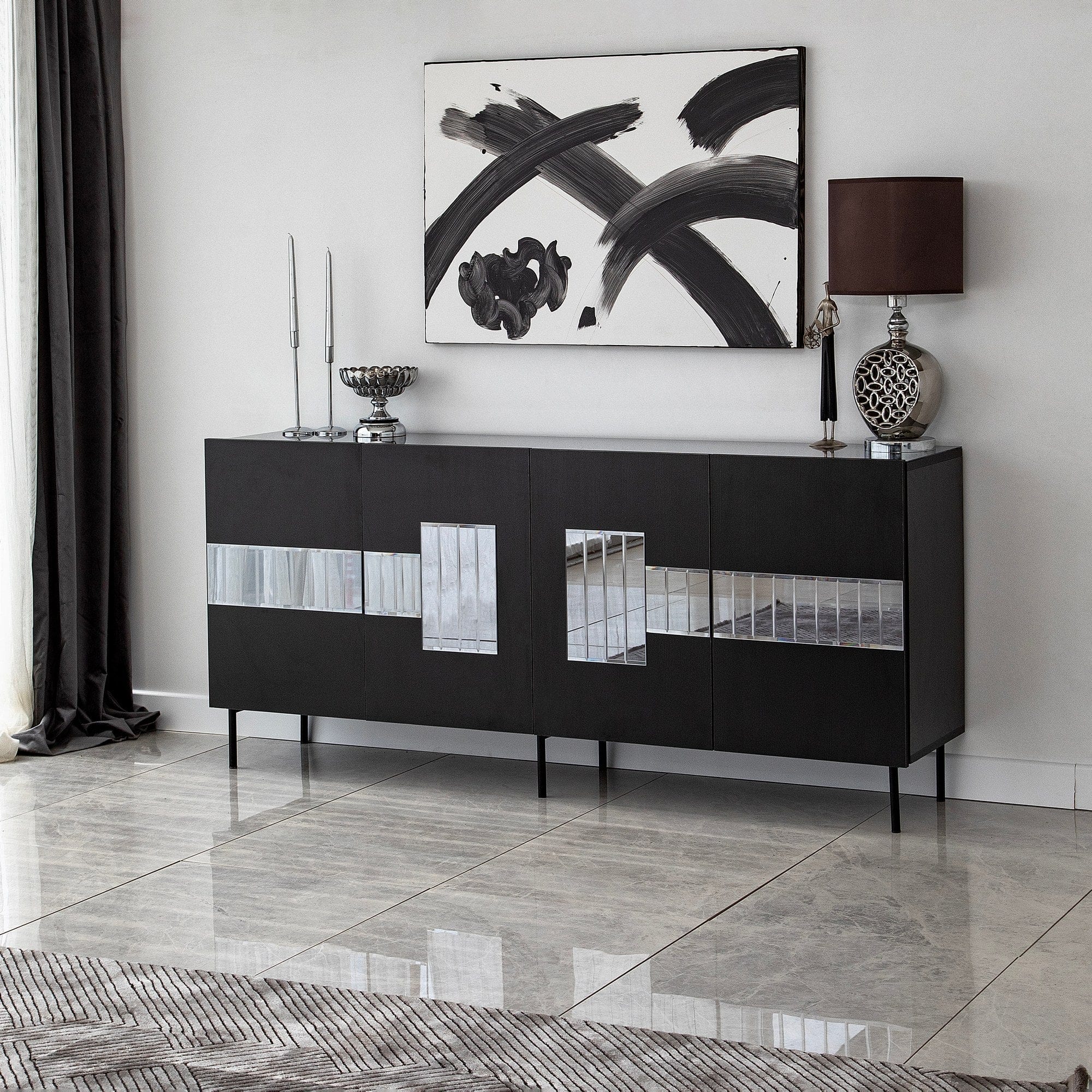 Asir Credenza con 4 ante Paris Grigio