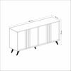 Asir Credenza con 4 ante Rilla Antracite