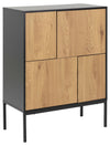 Actona Credenza con 4 ante Seaford Nero