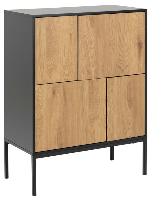 Actona Credenza con 4 ante Seaford Nero